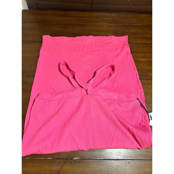 Women's Cross Waist Rib-Knit MIDI Skirt Future Collective w/ Alani Noelle Size L - Picture 2 of 4